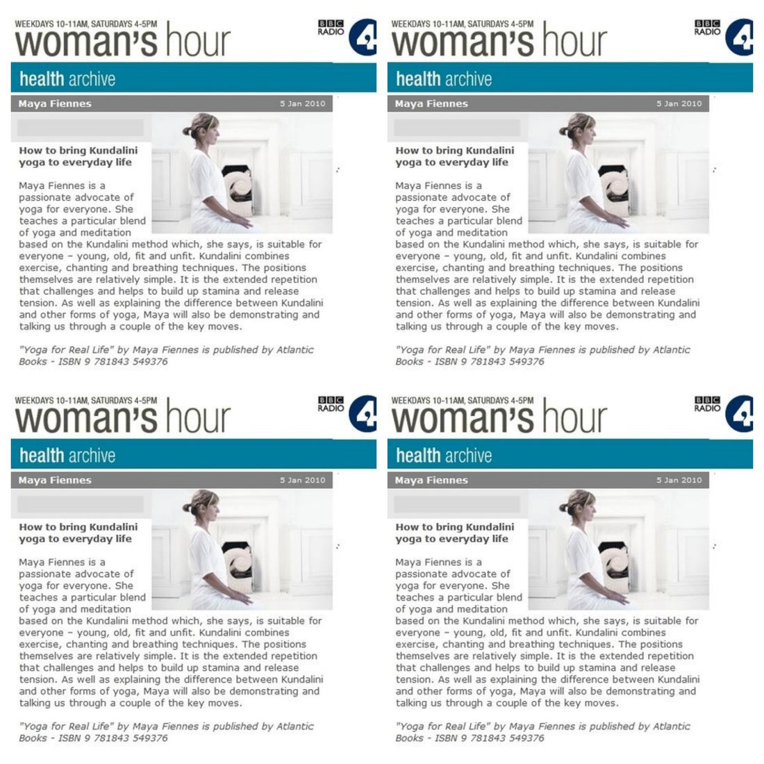 Maya Fiennes on BBC Radio 4 Woman's Hour